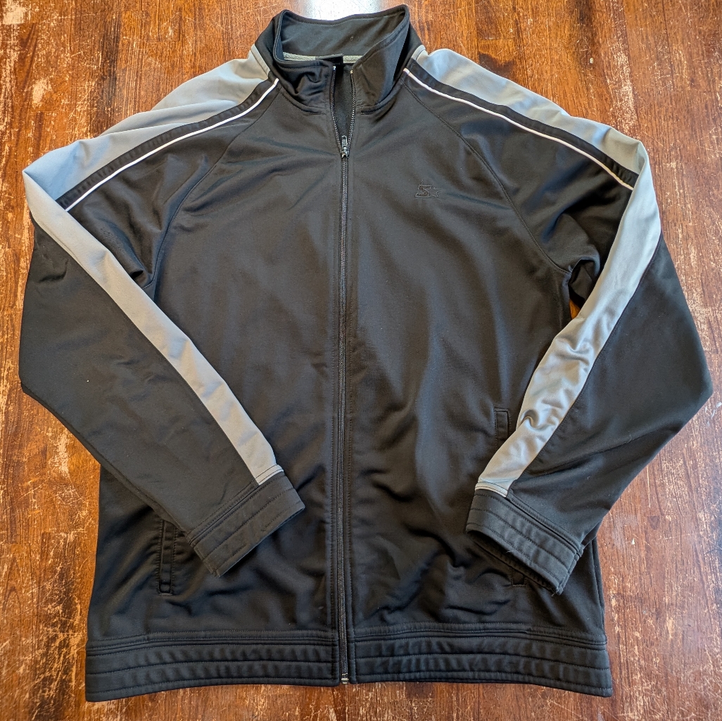 Starter Men's Black And Gray Full Zip Track Jacket